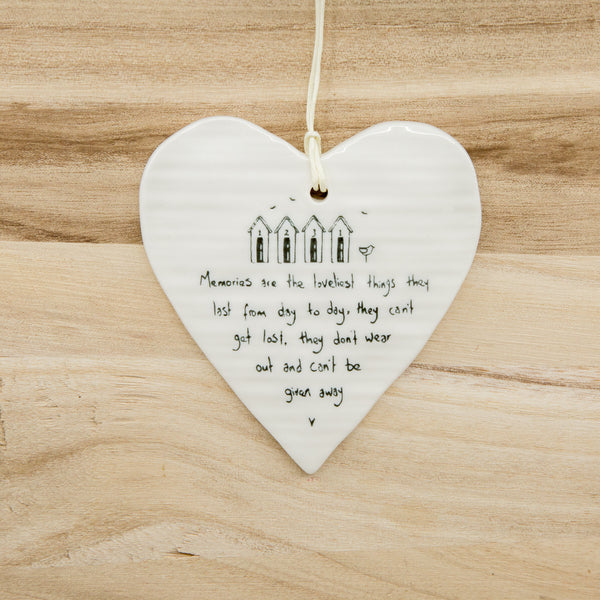 Memories - Round Heart Porcelain Hanger